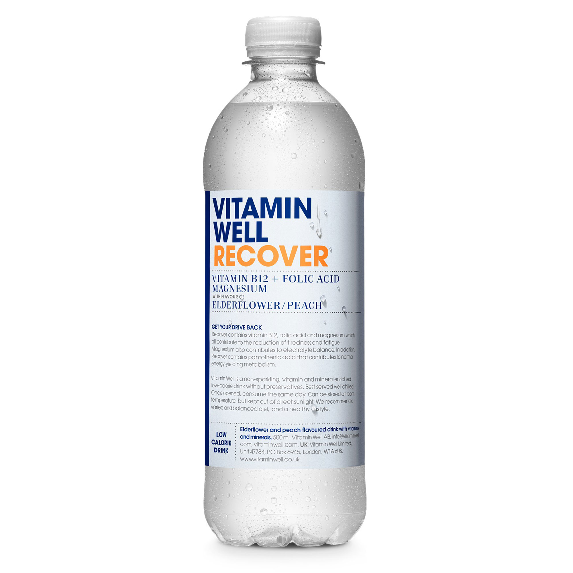 Vitamin Water - Recover Elderflower and Peach (12x500ml)